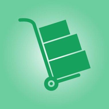 Kutuları simge kamyonla. El kamyon işareti erkek.