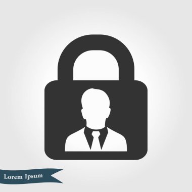 Kullanıcı oturum açma kimlik doğrulama simgesi. Düz tasarım stili. Vektör Eps10.