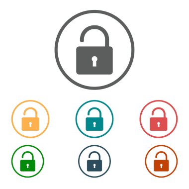 Simgesini kilidini. Düz tasarım stili. Vektör Eps10 