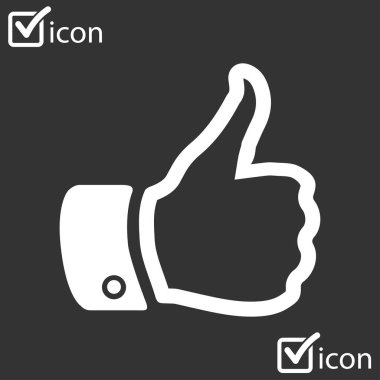 Simge gibi. El parmak tabela. Sembol başparmak. Düz tasarım stili. 