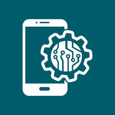 Teknolojik aygıt elektronik devre. Teknoloji düzeni kare simgesi. 