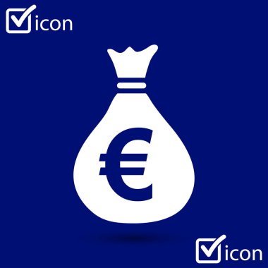 Euro para birimi simgesini EUR'dir. Düz tasarım stili. 