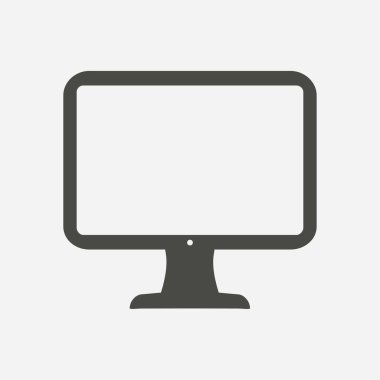 bilgisayar ekran işareti simgesi. Monitör simgesi. Düz tasarım stili.