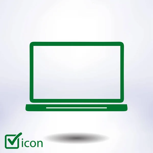 Ícone Laptop Estilo Design Plano Vector Eps Ilustração Vetorial — Vetor de Stock