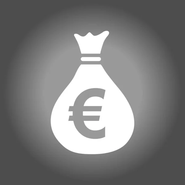 Money Bag Icon Euro Eur Currency Symbol Flat Design Style — Stock Vector