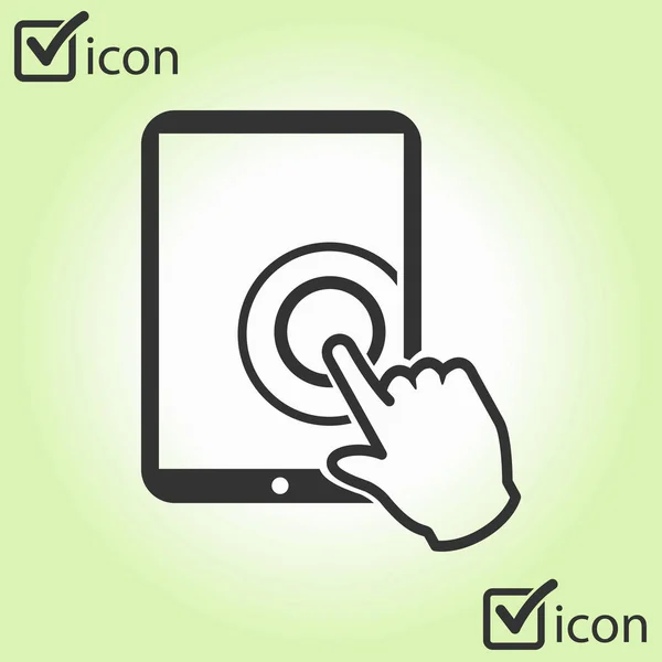 Touchscreen Tablet Sign Symbol Zeiger Symbol — Stockvektor