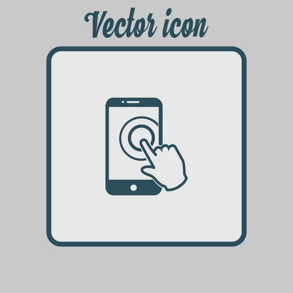 Touchscreen Smartphone Zeichen Symbol Zeiger Symbol Flachen Design Stil Vektor — Stockvektor