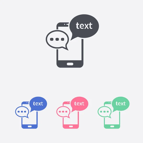 Mobile Chatting Icon Mobile Phone Representing Web Chatting Dialog — стоковый вектор