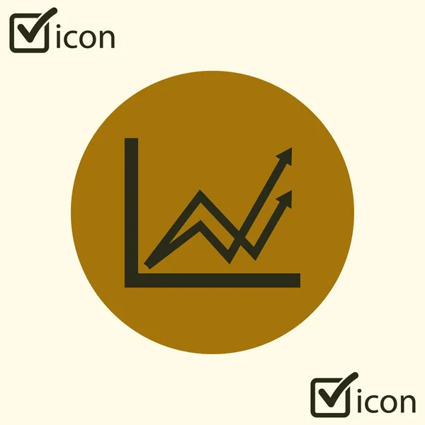 Geschäftsdiagramm Infografik Diagrammsymbol Wachsende Graphik Simbol Flacher Designstil — Stockvektor