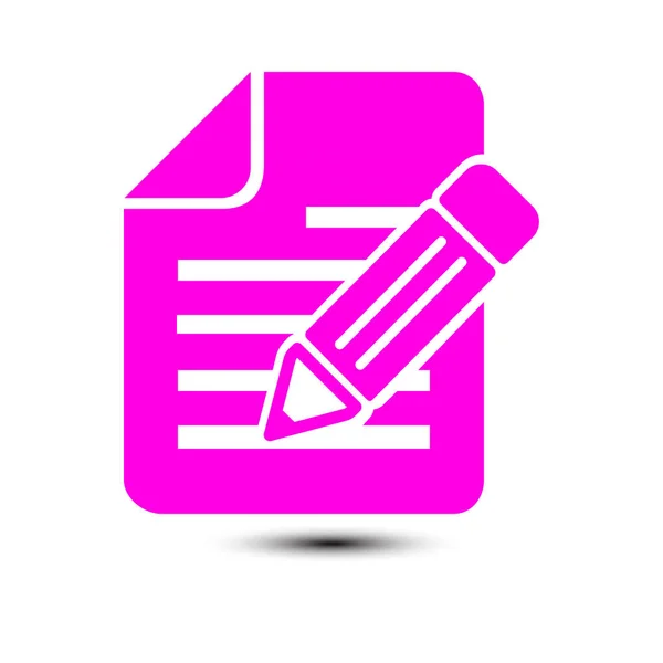 Documento Con Icono Pluma — Vector de stock