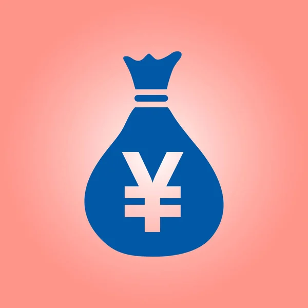 Icono Bolsa Dinero Yen Jpy Símbolo Burbuja Discurso Moneda Estilo — Archivo Imágenes Vectoriales