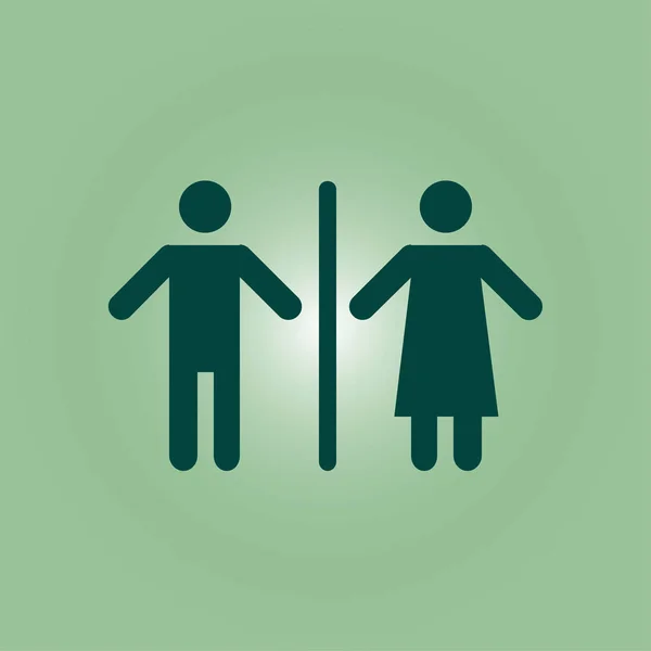 Zeichen Toilettensymbol Männliche Und Weibliche Toilette Flache Bauweise Rote Und — Stockvektor