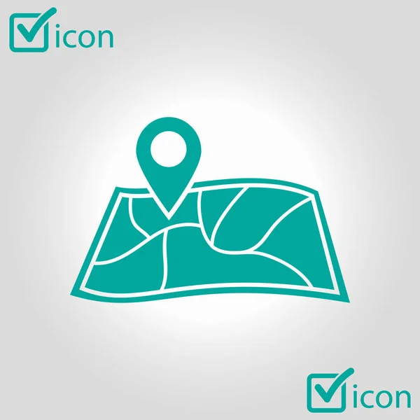 Mapa Con Icono Pin Mapa Símbolo Navegación — Vector de stock