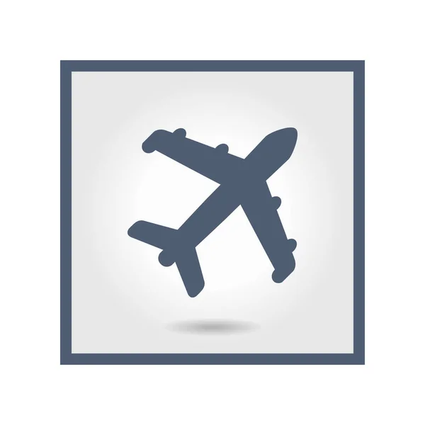 Sík Ikonra Utazási Simbol Repülőgép Repülőgép Alsó Jel — Stock Vector