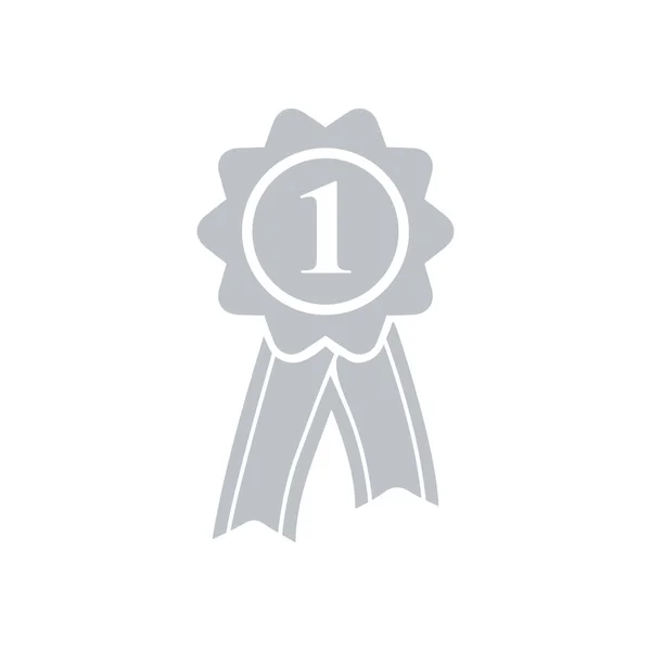 Badge Avec Icône Rubans Rosette Prix Avec Ruban Simbol — Image vectorielle