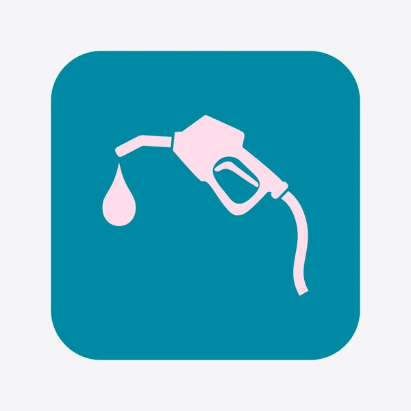 Gasoline Pump Nozzle Sign Gas Station Icon Flat Design Style — Stock Vector