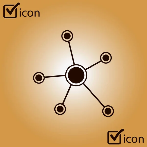 社会的なネットワークの つのアイコン グローバル テクノロジー ビジネスでのソーシャル コネクションのネットワーク — ストックベクタ