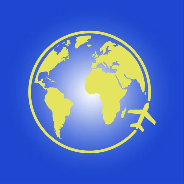 Icono Del Avión Viaje Viaje Alrededor Del Mundo — Archivo Imágenes Vectoriales