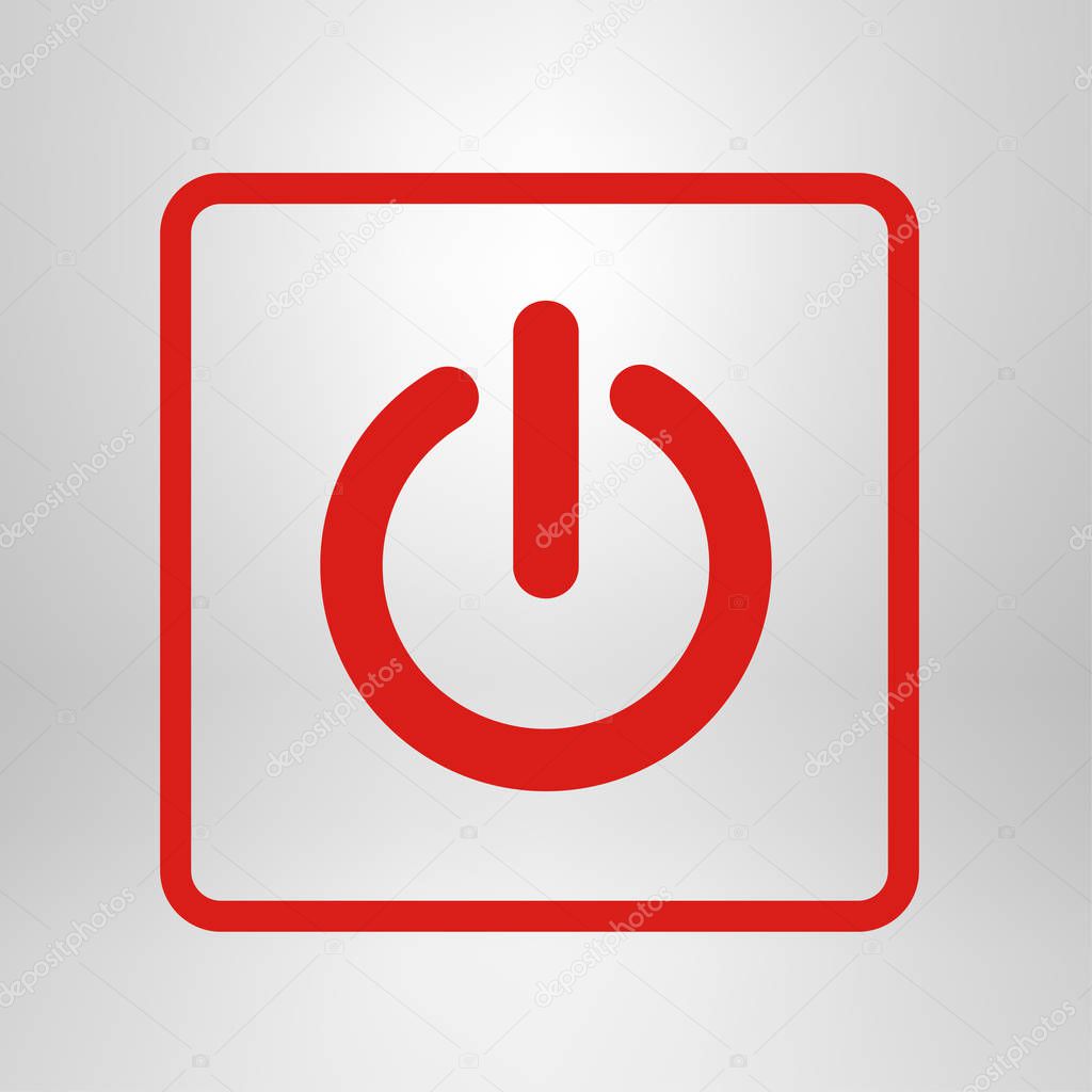 Power sign icon. Flat design style.   