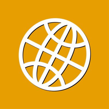 Küre simgesi. Düz tasarım.