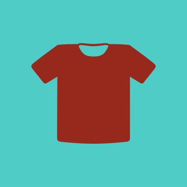 T-shirt işareti simgesi. Giysi sembolü. Düz tasarım stili.