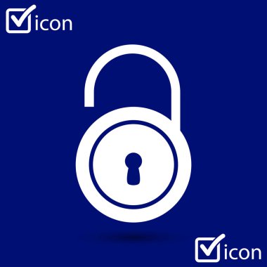 Simgesini kilidini. Düz tasarım stili. Doğrulama tamamlandı kullanıcı.