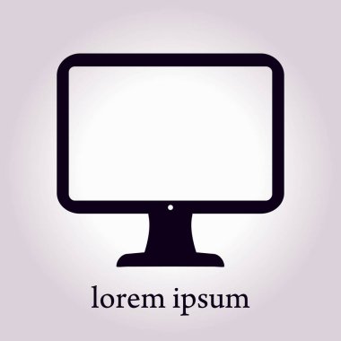 bilgisayar ekran işareti simgesi. Monitör simgesi. Düz tasarım stili.