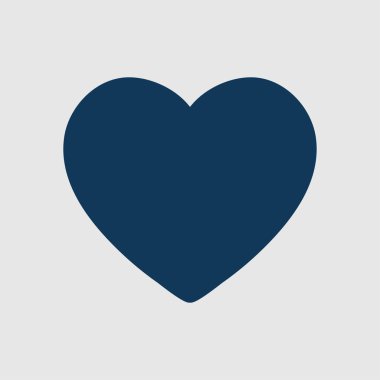 Sevgililer günü, düz kalp simgesi, vektör çizim 