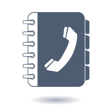 Telefon Rehberi düz simgesi. Düz tasarım stili.