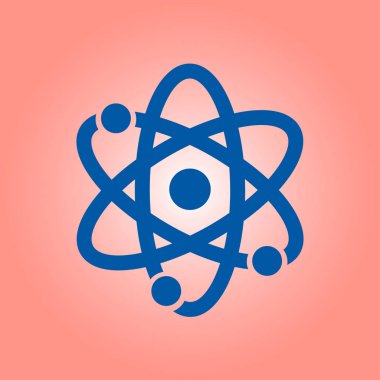 Atom işareti simbol. Atom parçası simgesi.