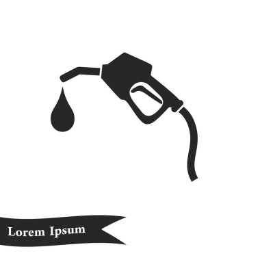 Benzin pompa meme işareti. Benzin istasyonu simgesi. Düz tasarım stili.