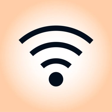 WiFi sembolü. Vektör kablosuz ağ kutsal kişilerin resmi. Düz tasarım