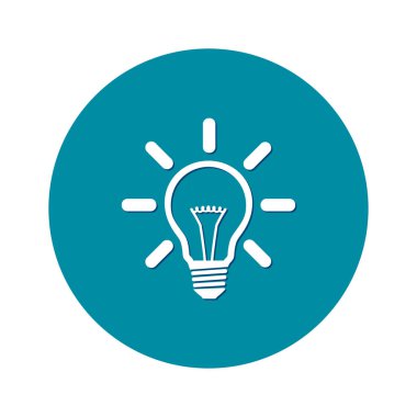 Işık lamba işareti simgesi. Fikir ampul simgesi.