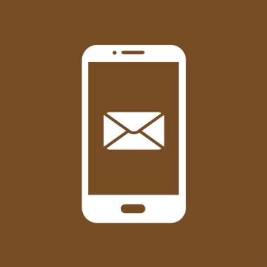 Akıllı telefon e- postası veya SMS simgesi. Mobil posta imzası simgesi.