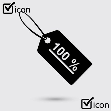 Satılık Etiketler simgesi. Düz tasarım stili. Rozet etiketi, bir fiyat etiketi, indirim