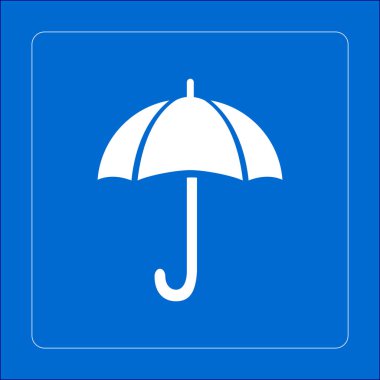 Şemsiye simgesi. Yağmur koruma sembolü. Düz tasarım biçimi. 