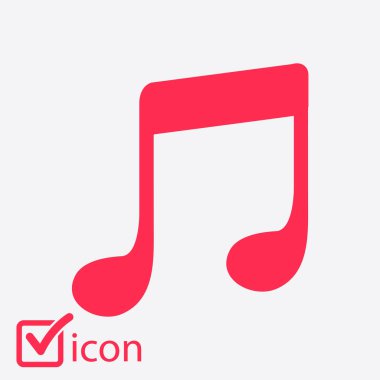 Müzik Not simgesi. Müzik simgesi. Düz tasarım stili.