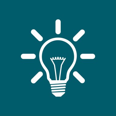 Işık lamba işareti simgesi. Fikir ampul simgesi.