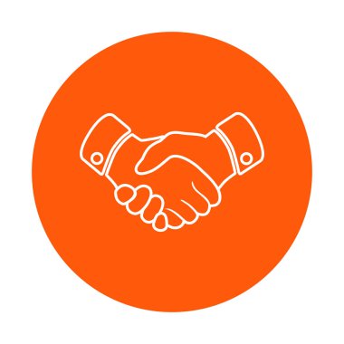 El sıkışma işareti simgesi. Başarılı iş sembolü. Düz tasarım stili.