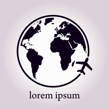 Uçak ikonu yolculuğu. Dünyayı dolaş..