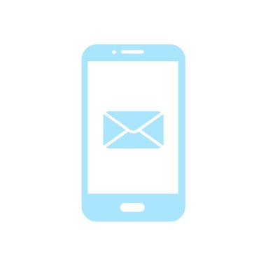 Akıllı telefon e- postası veya SMS simgesi. Mobil posta imzası simgesi.