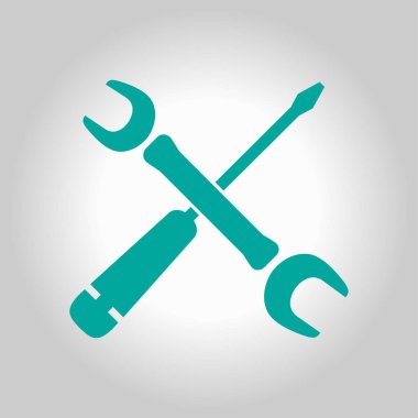 Onarım simgesi. Hizmet erkek. Araçlar singn. Düz tasarım stili.