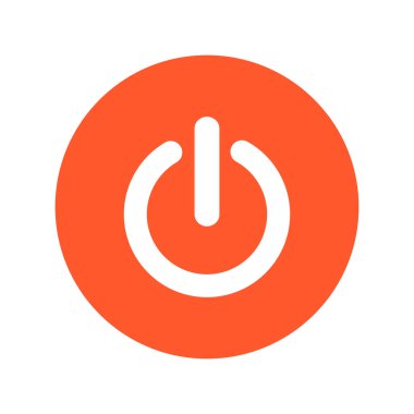 Güç işareti simgesi. Düz tasarım stili.  