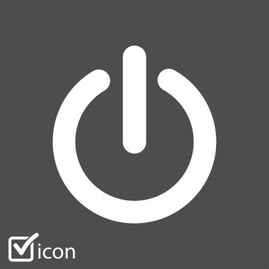 Güç işareti simgesi. Düz tasarım stili.   