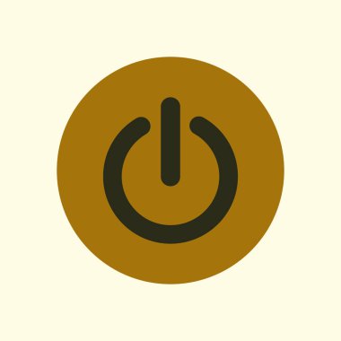 Güç işareti simgesi. Düz tasarım stili.  