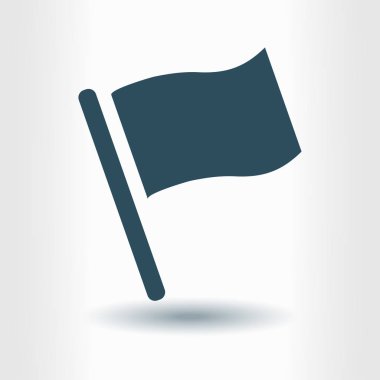 Bayrak simgesi. Yer belirleyici sembol. Düz tasarım biçimi.