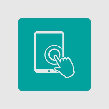 Değmek perde tablet Pc işareti simgesi. El işaretçi simgesi. 