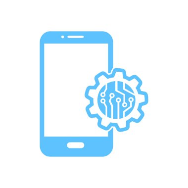 Teknolojik aygıt elektronik devre. Teknoloji düzeni kare simgesi. 