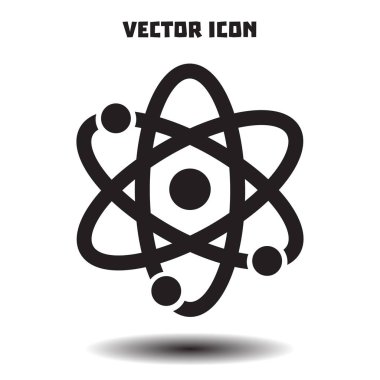 Atom işareti simbol. Atom parçası simgesi.