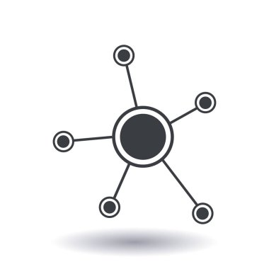 Sosyal ağ tek simge. Küresel teknoloji veya sosyal ağ.